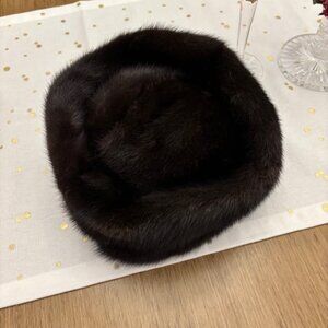 Vintage Mink Fur Pillbox Hat